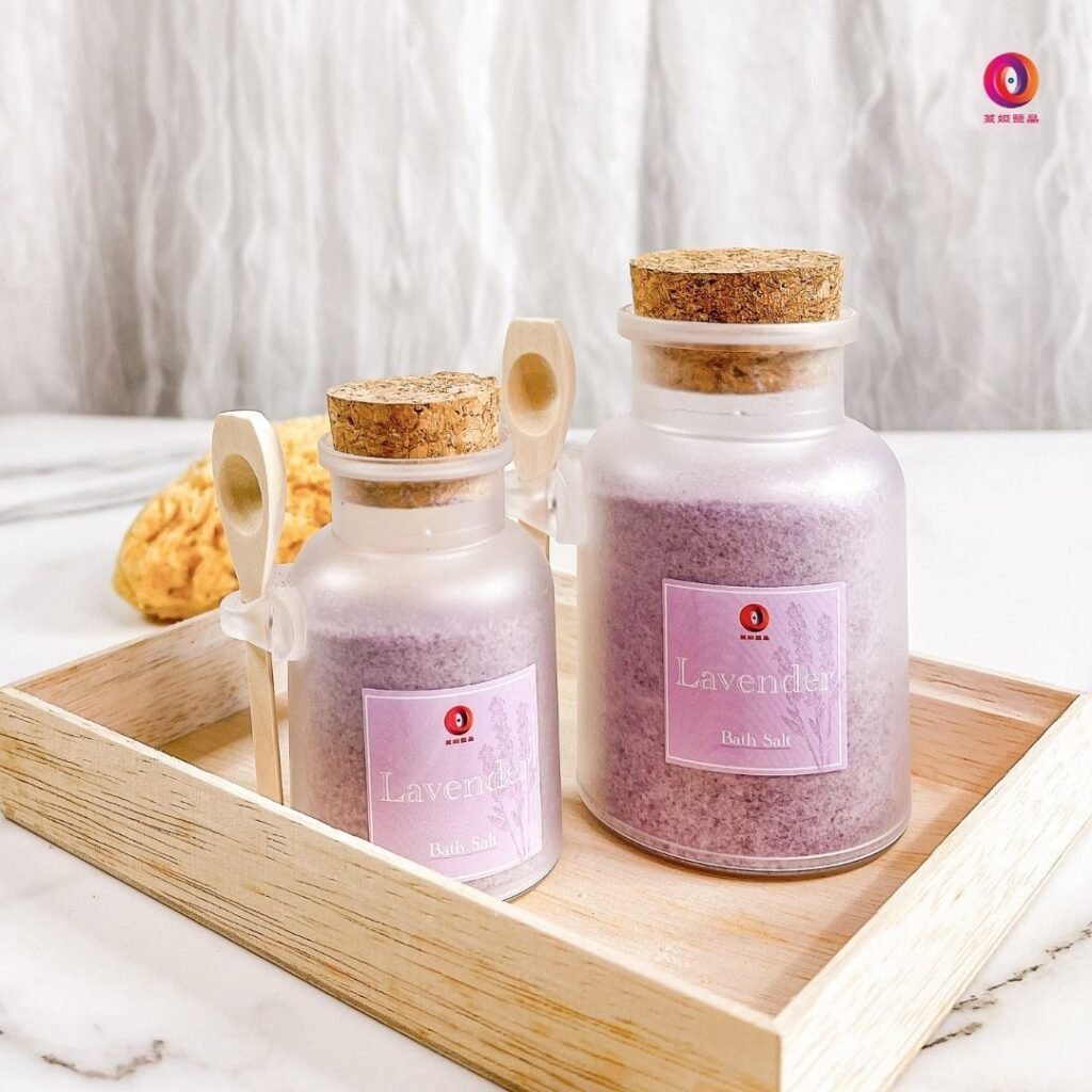 香氛浴鹽・薰衣草・牛奶瓶・細粒｜喜馬拉雅天然鹽晶 SPA 用品 - 蓋婭鹽晶