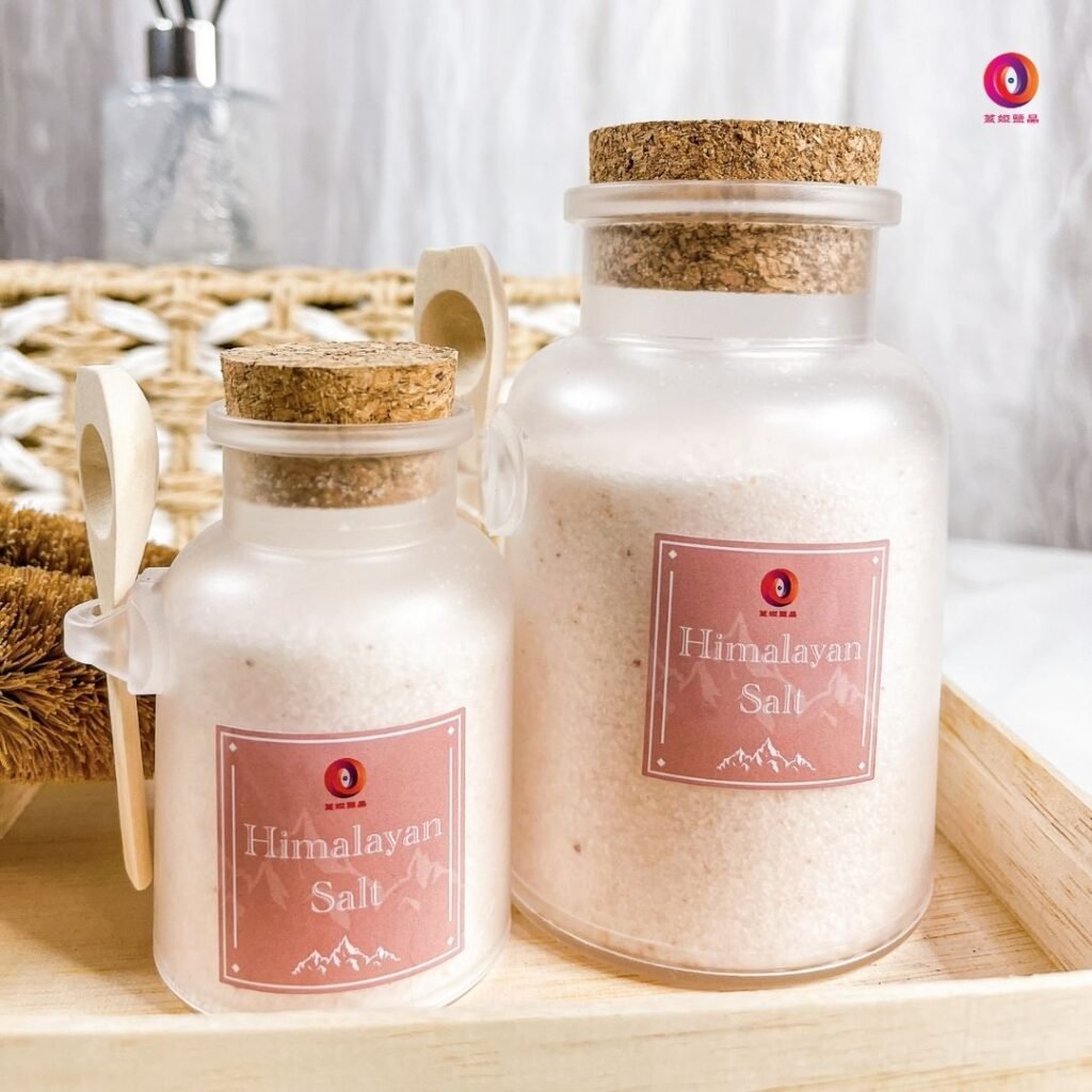 香氛浴鹽・喜馬拉雅玫瑰・牛奶瓶｜喜馬拉雅天然鹽晶 SPA 用品 - 蓋婭鹽晶